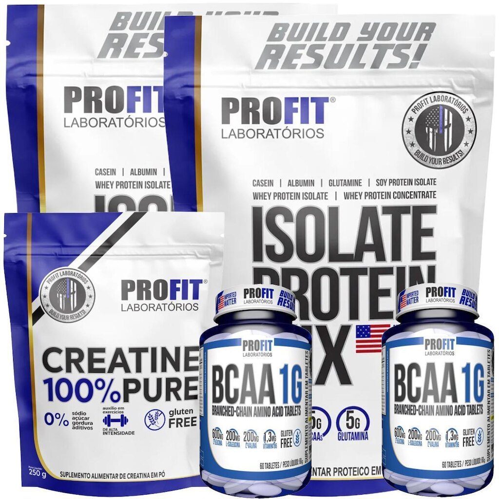 2X WHEY ISOLATE PROTEIN MIX 900G l 2X BCAA 1G 60 TABLETS l 1X CREATINA PURA 250G l PROFIT