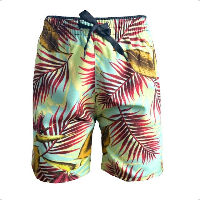 3 Bermuda Infantil Short Praia Floral Tactel com Elastano