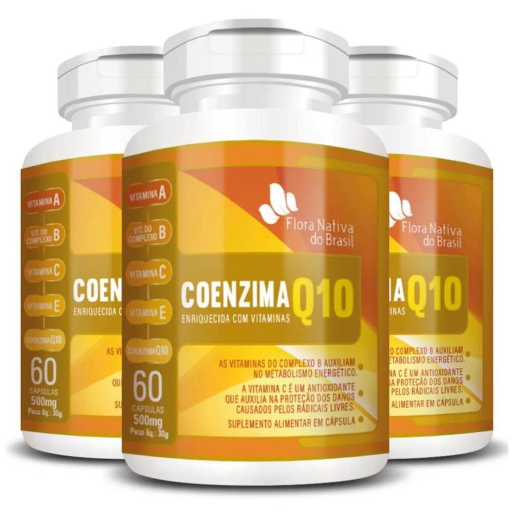 3 Coenzima + Vitamina B12 + Vitamina C + Niacina+ Vitamina B6 60 Cápsulas Flora Nativa