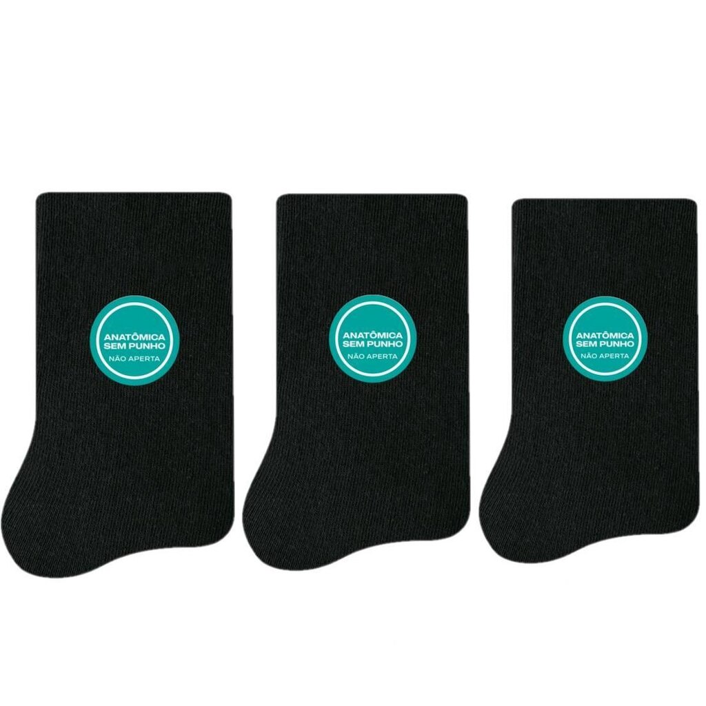 3 Pares de Meia Feminina Anatômica Sem Punho Selene 7725