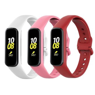 3 Pulseiras De Silicone Fit 2 R220 - Rosa/Vinho/Branco