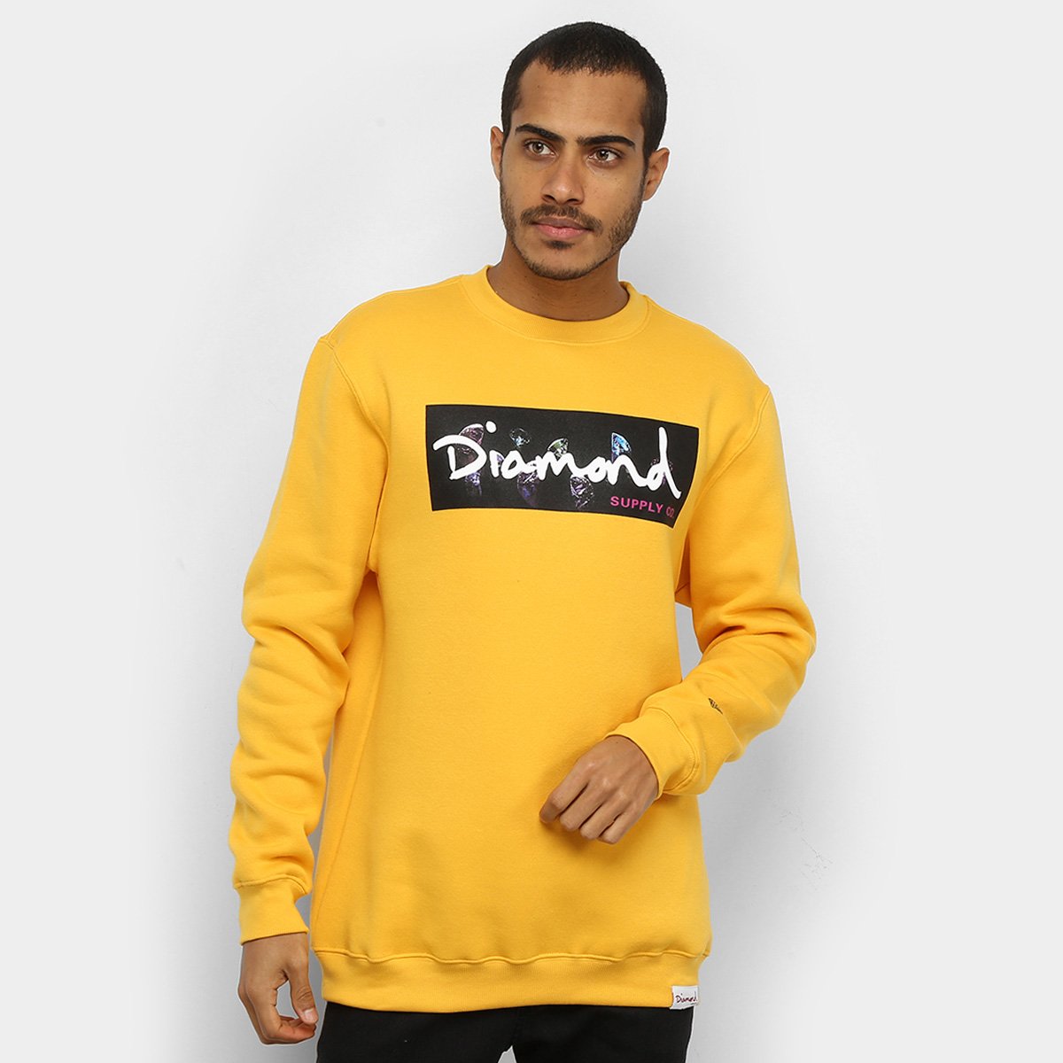 Moletom Diamond Colors Block Logo Fleece Masculino