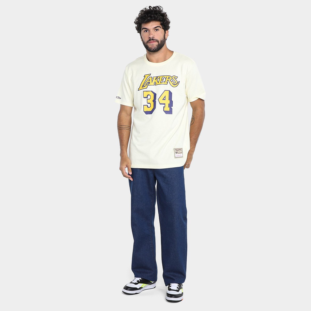 Camiseta Mitchell & Ness LA Lakers O'Neal Masculina - Tam: P - 4