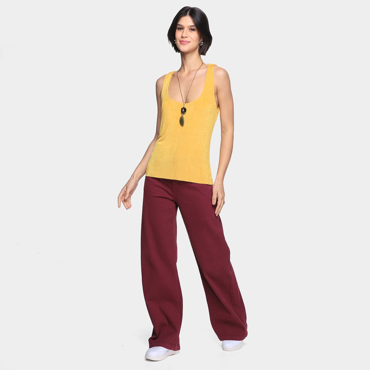 Blusa Regata Carmim Básica Feminina - Tam: P - 3