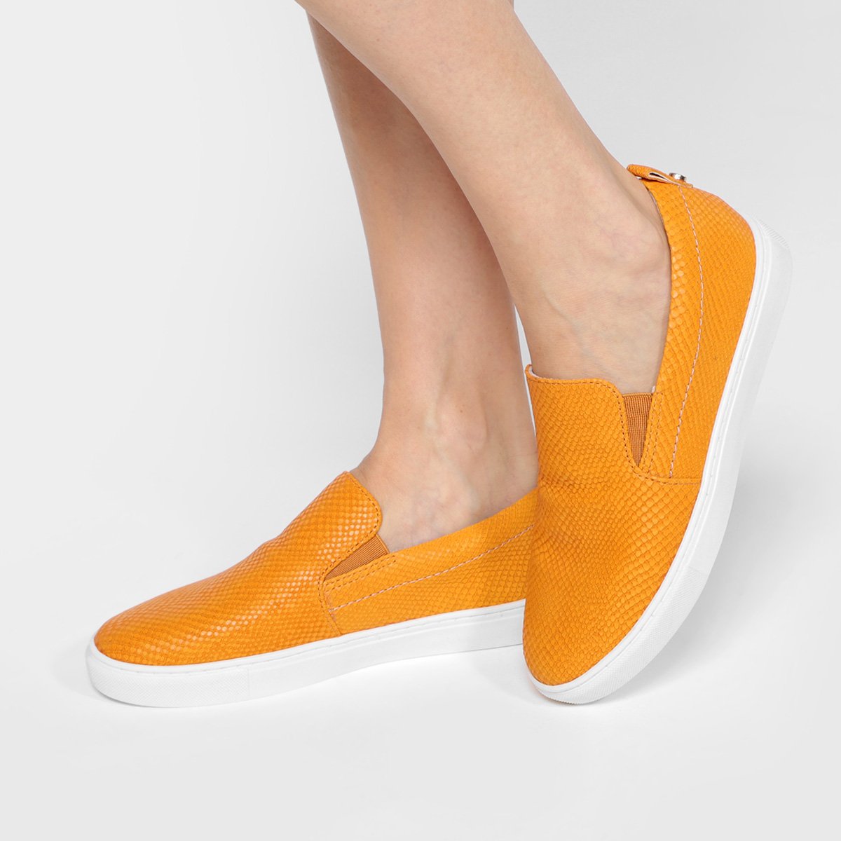 Tênis Couro Jorge Bischoff Slip On Croco Feminino - Tam: 34 - 1