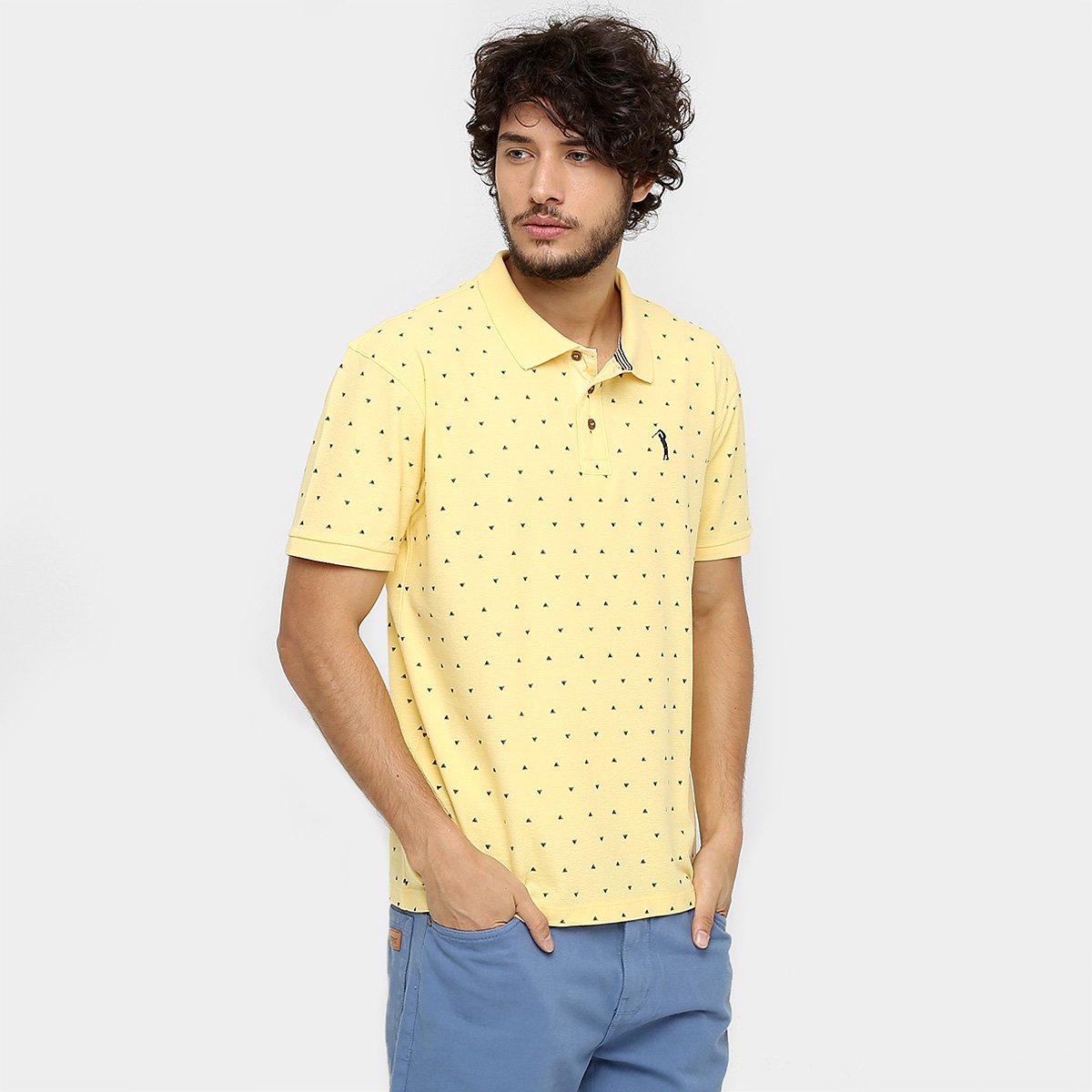 Camisa Polo Aleatory Piquet Mini Print