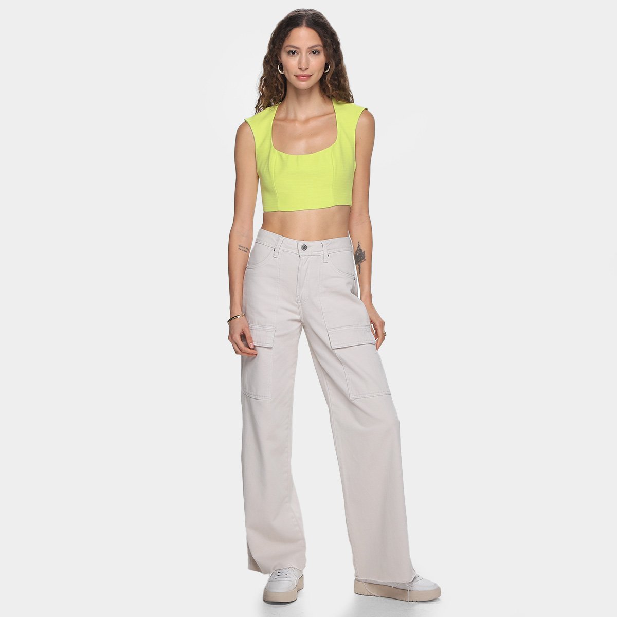 Top Cropped Lança Perfume Liso Feminino - Tam: P - 3