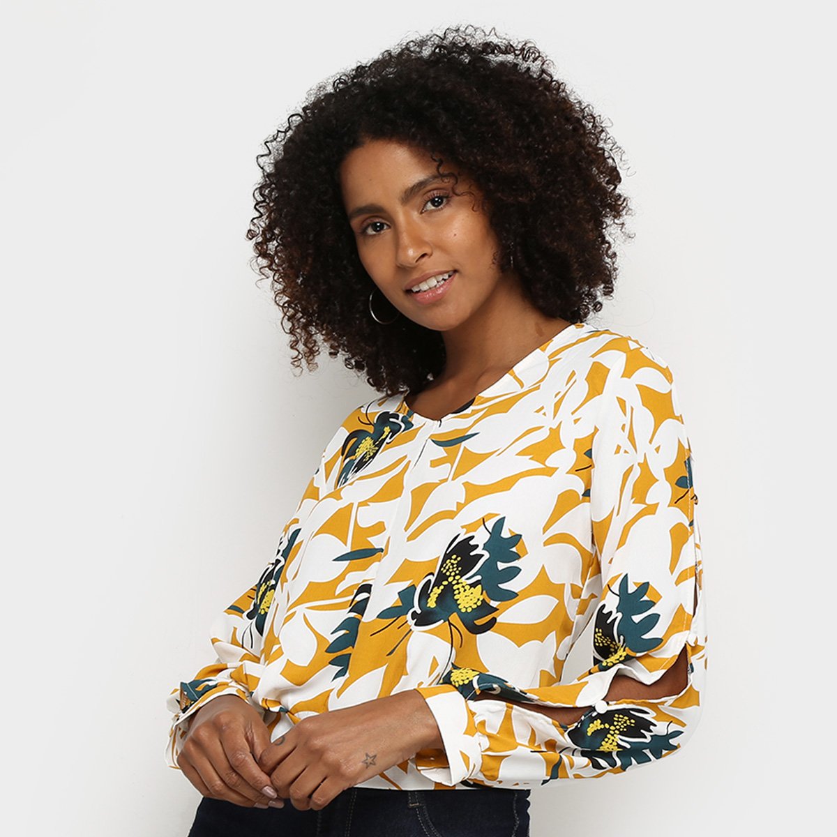 Blusa Road Mel Floral Amarração Costas Feminina