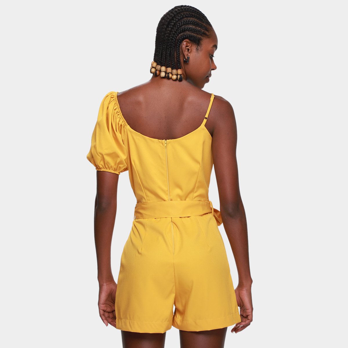 Macaquinho Road Mel Decote V Amarração Feminino - Tam: P - 1