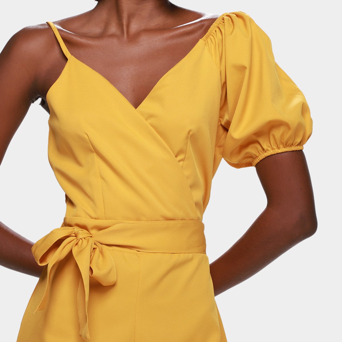 Macaquinho Road Mel Decote V Amarração Feminino - Tam: P - 2