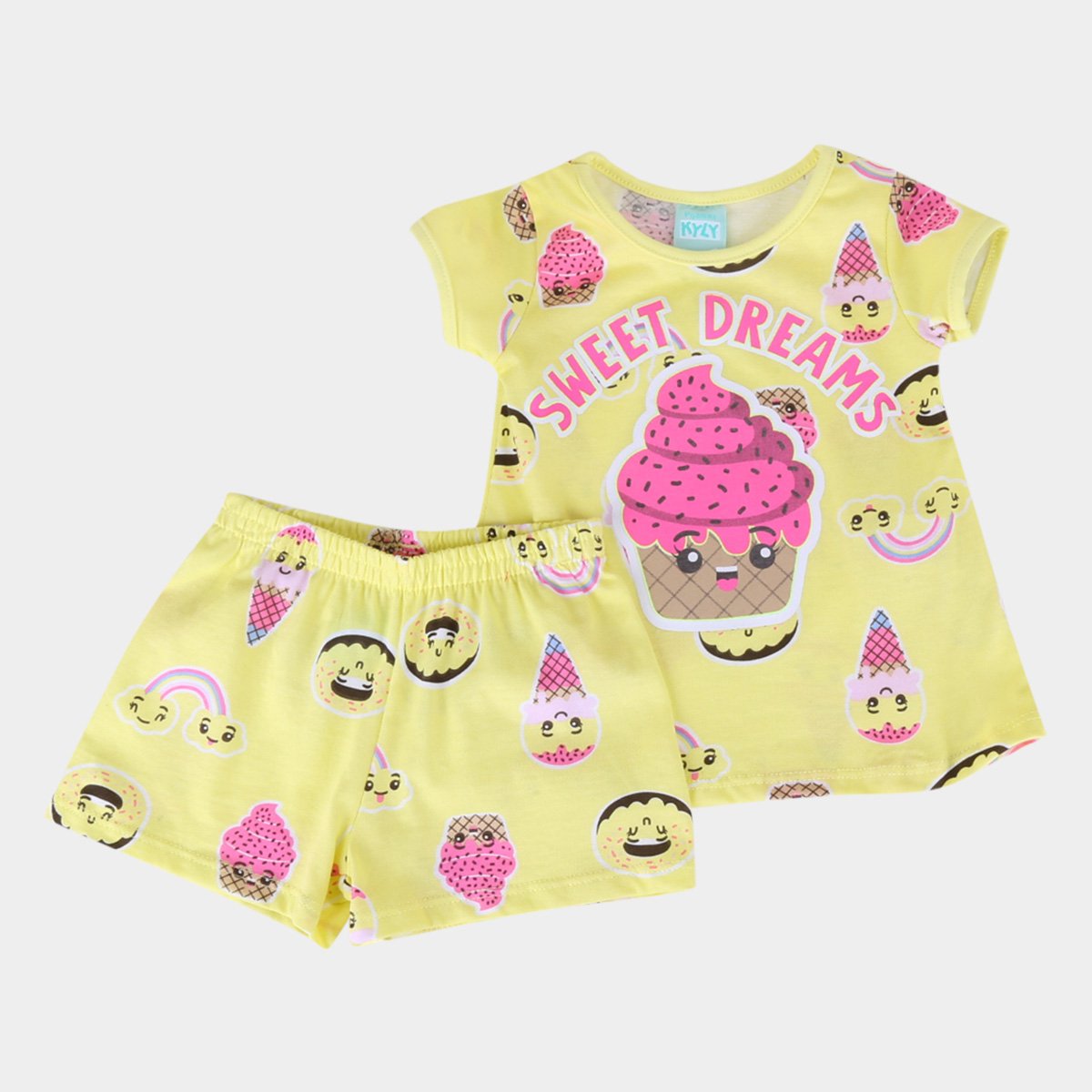 Pijama Bebê Kyly Sweet Dreams Brilha no Escuro Feminino