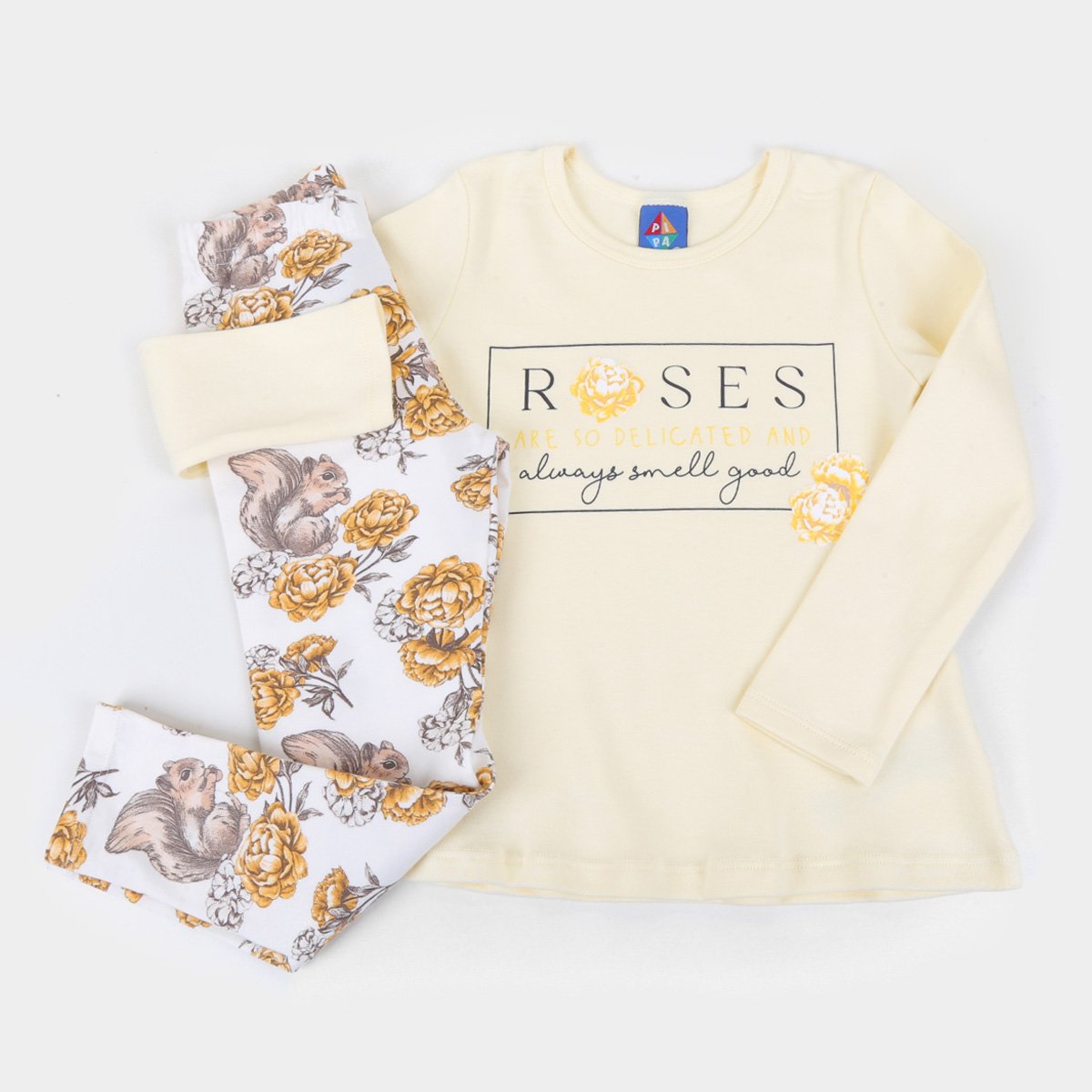 Conjunto Infantil Pipa Estampado Longo Feminino