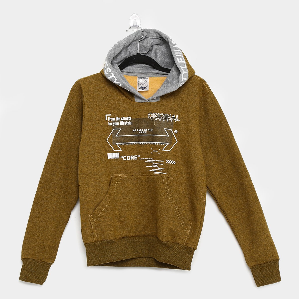 Moletom Juvenil Overcore Canguru Original Core Com Capuz Masculino