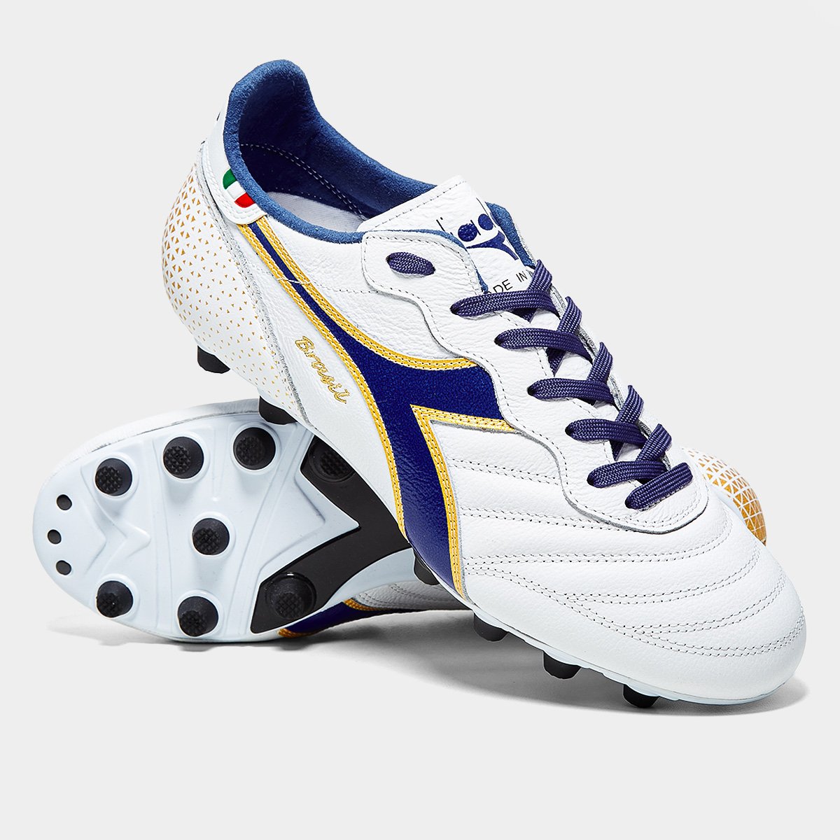 Chuteira Campo Diadora Brasil Italy Og Gr Lt+  Mdpu Unissex - Tam: 44 - 1