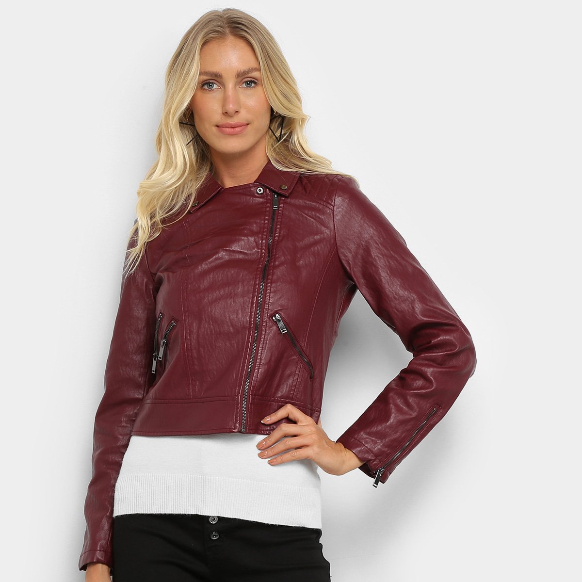 Jaqueta Cropped Facinelli Perfecto PU Feminina