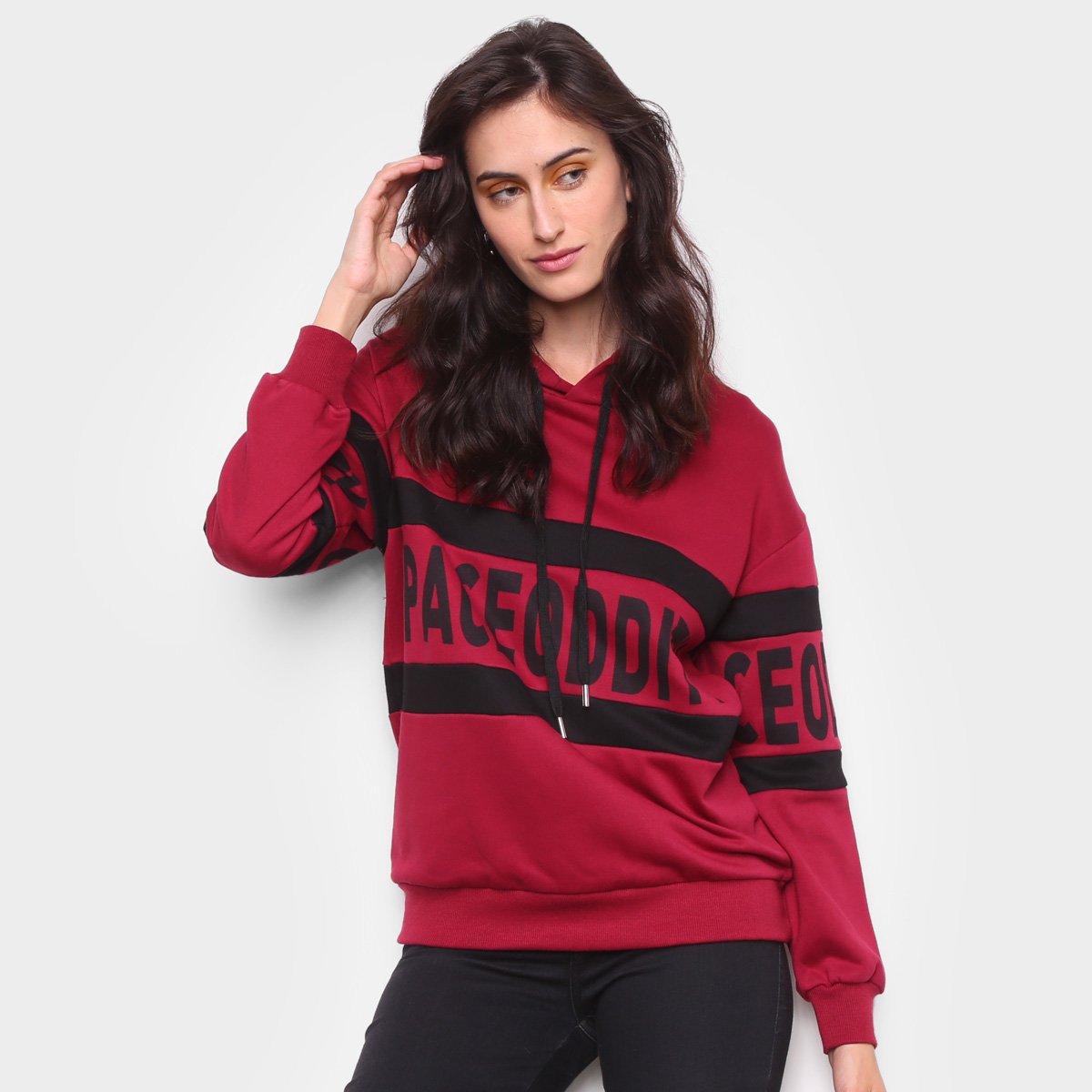 Moletom Facinelli Estampado Capuz Feminino