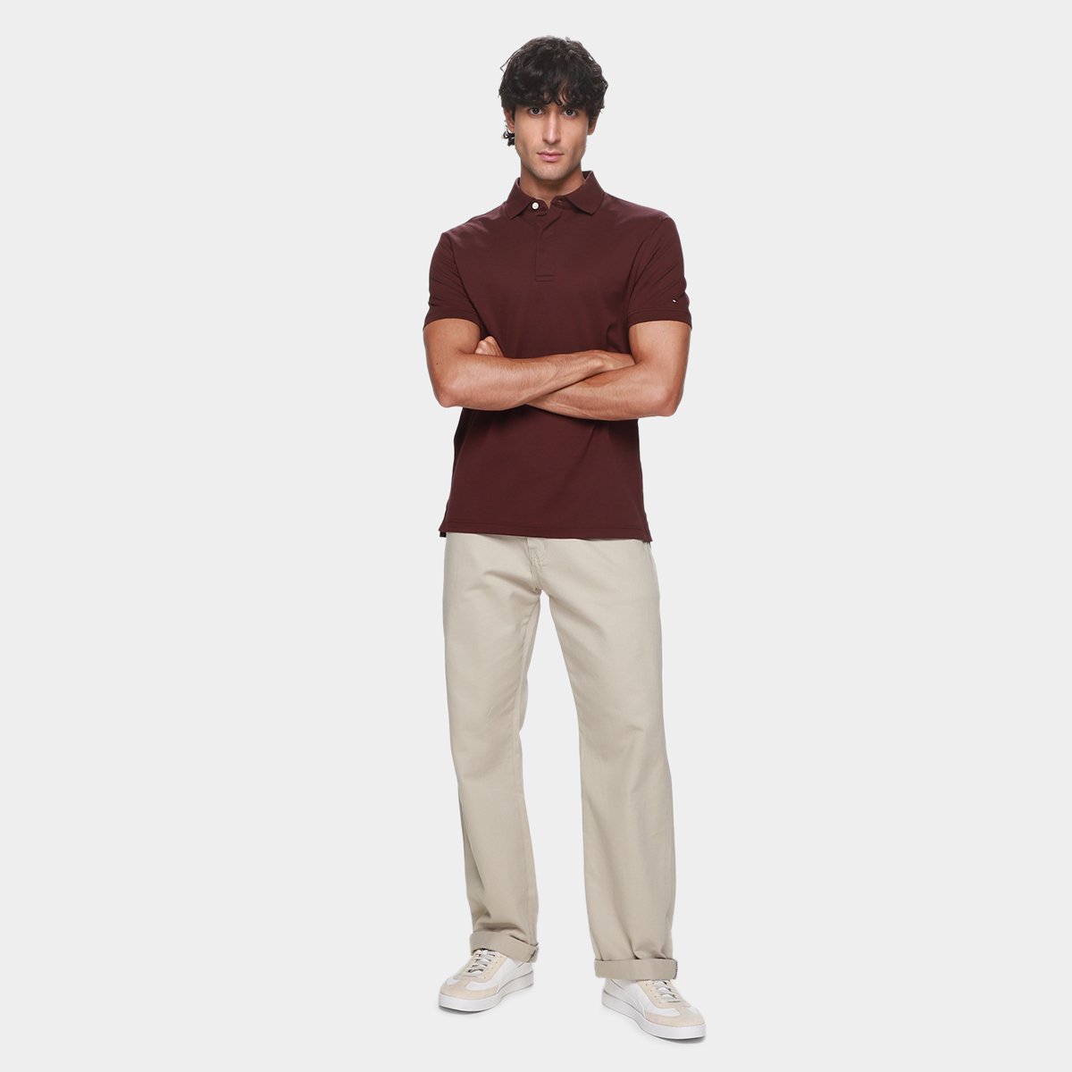 Camisa Polo Tommy Hilfiger Hidded Placket Masculina - Tam: M - 5