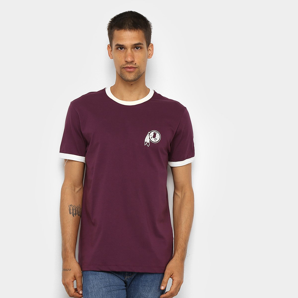 Camiseta NFL Washington Football Team New Era 90s Continues Rib Masculina
