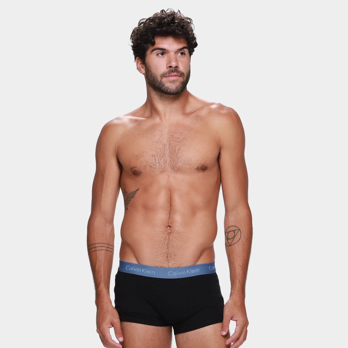 Kit Cueca Boxer Calvin Klein Low Rise Trunk Masculina - 4 Peças - Tam: P - 1