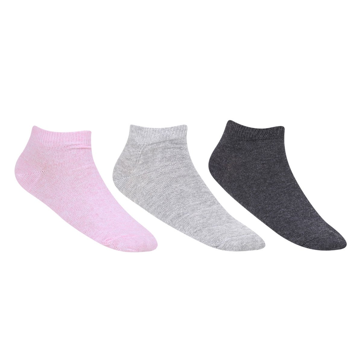 Kit Meia Infantil Cia Da Meia Cano Curto Básica Com 3 Pares Femininas
