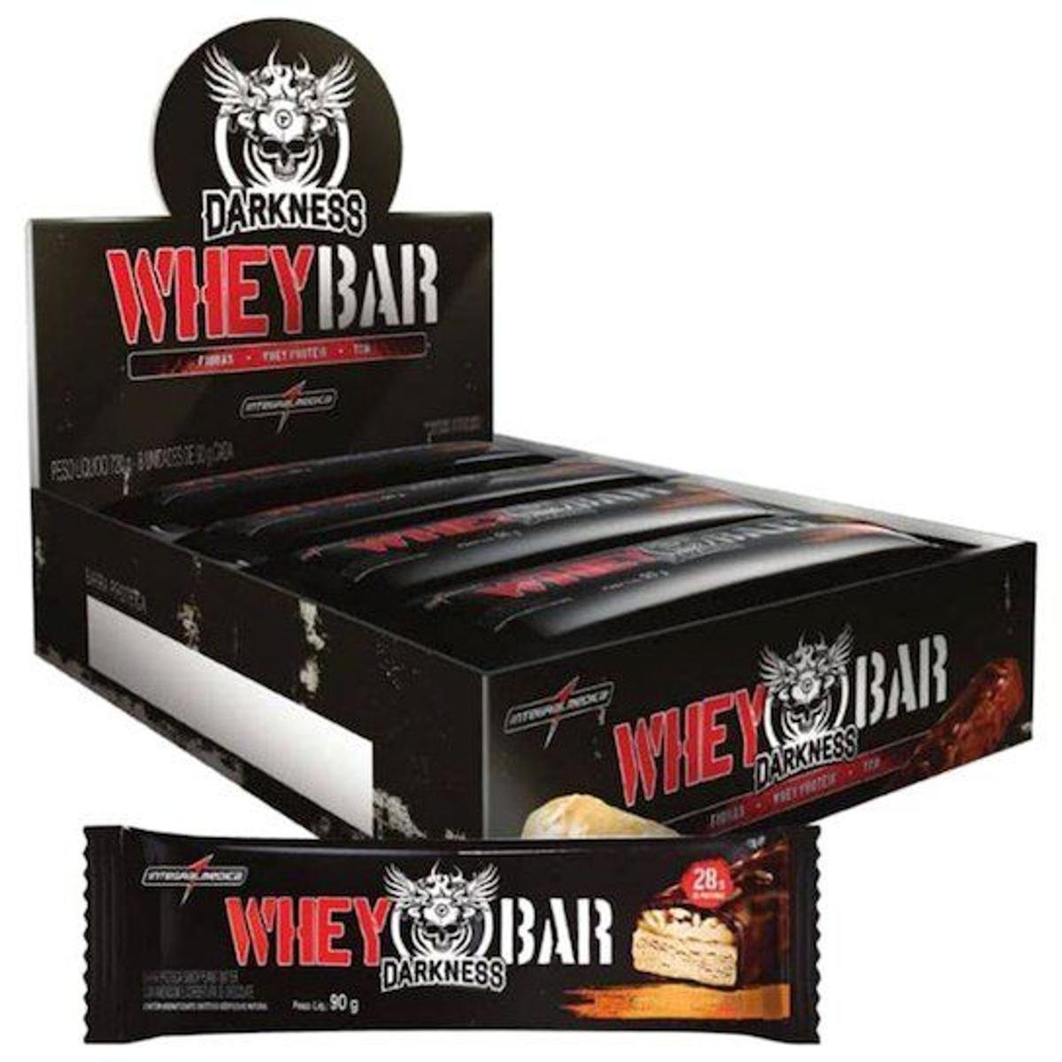Barra de Proteína Whey Bar Darkness 90 gr - Caixa c/ 8 unid - IntegralMedica