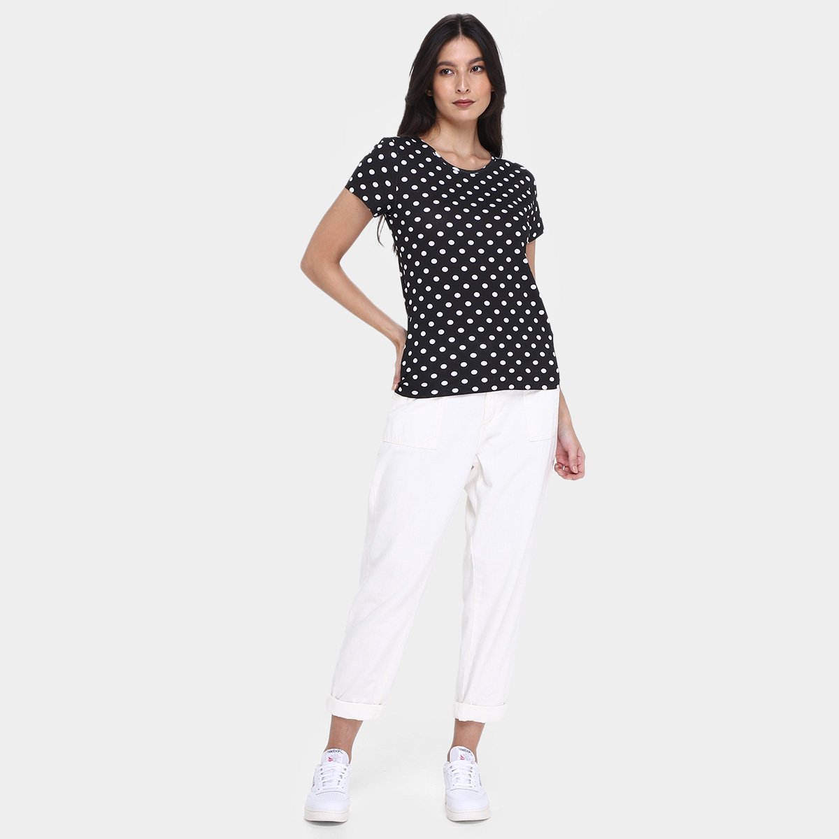 Kit Camiseta Básicos Poá c/ 2 Peças Feminina - Tam: M - 4