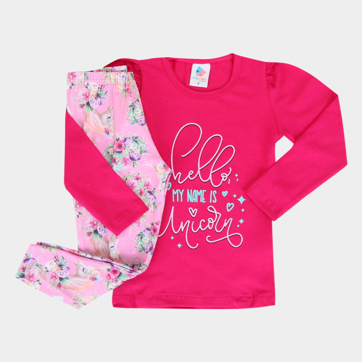Conjunto Infantil Mia Kids Estampado Longo Feminino
