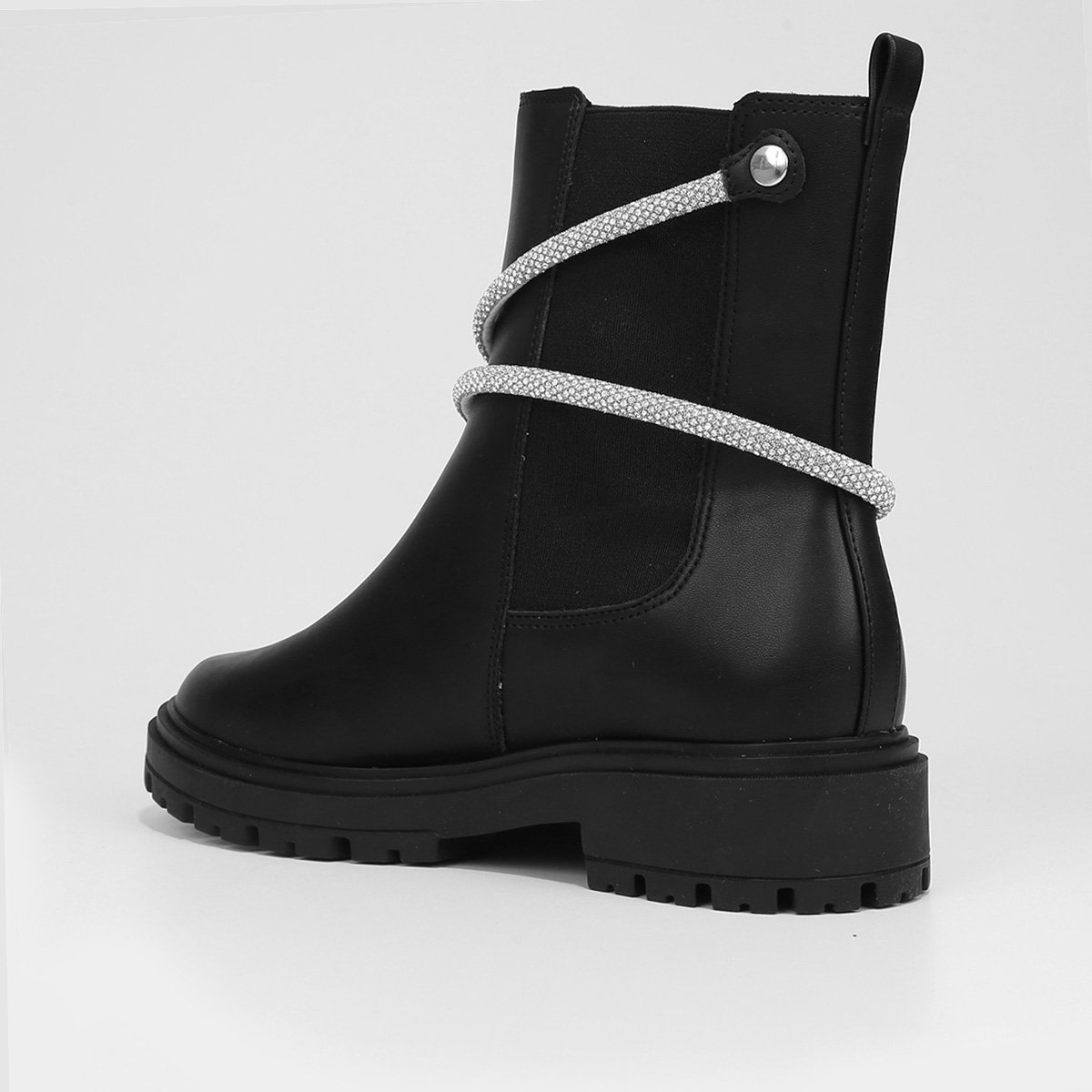 Bota Chelsea Cano Médio Vizzano Detalhe Brilho Tratorada Feminina - Tam: 34 - 4