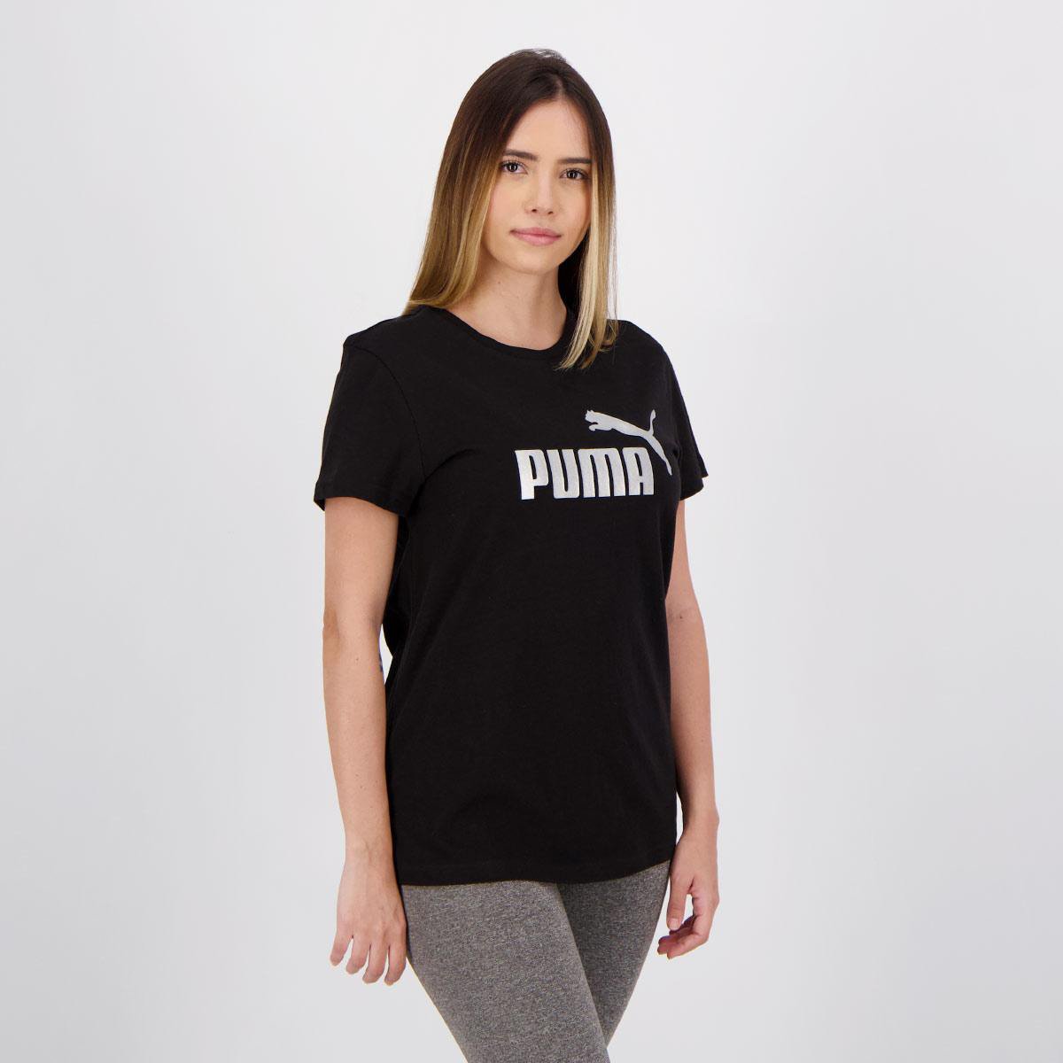 Camiseta Puma Essentials Metallic Logo Feminina - Tam: P - 1