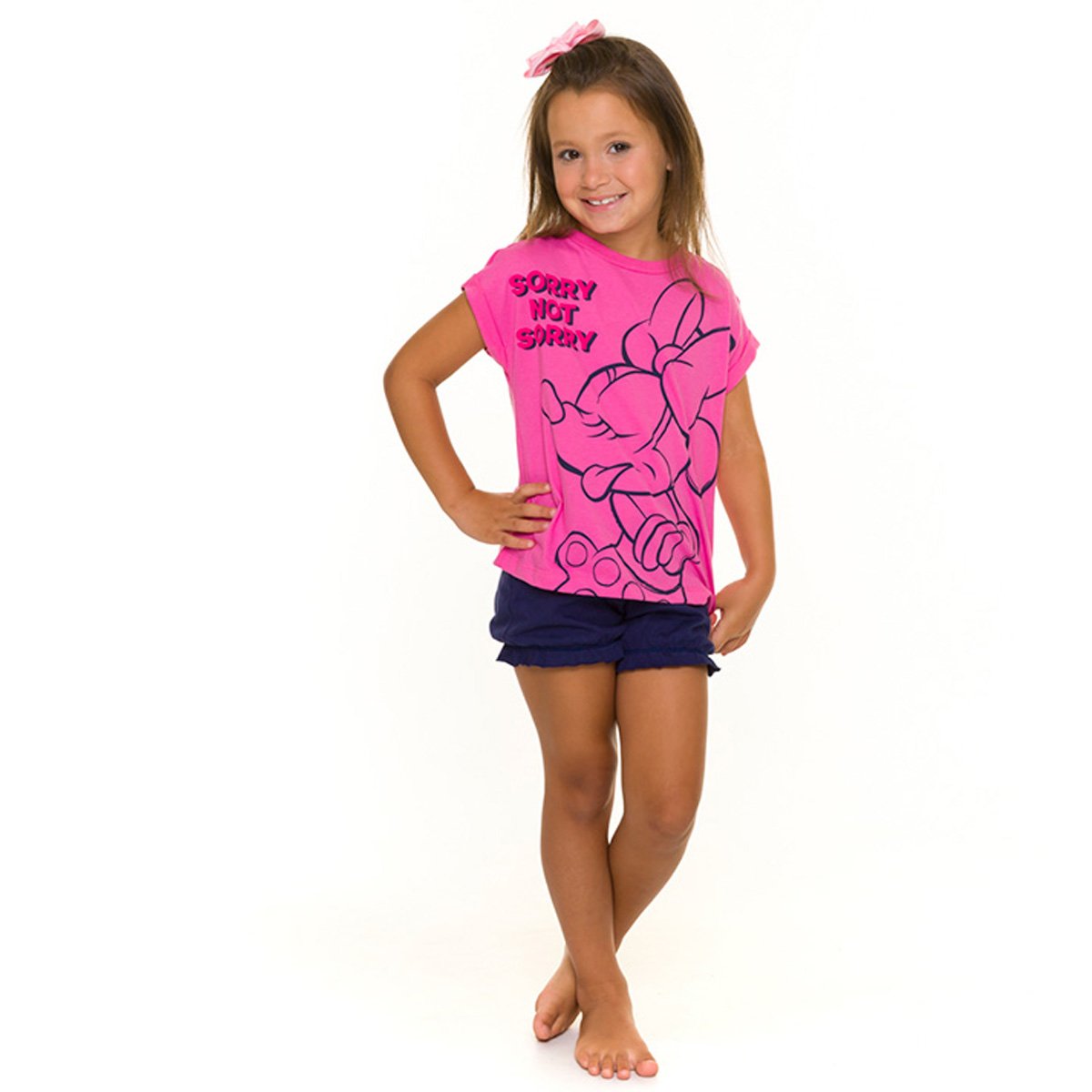 Pijama Curto Infantil Evanilda Disney Minnie Feminino
