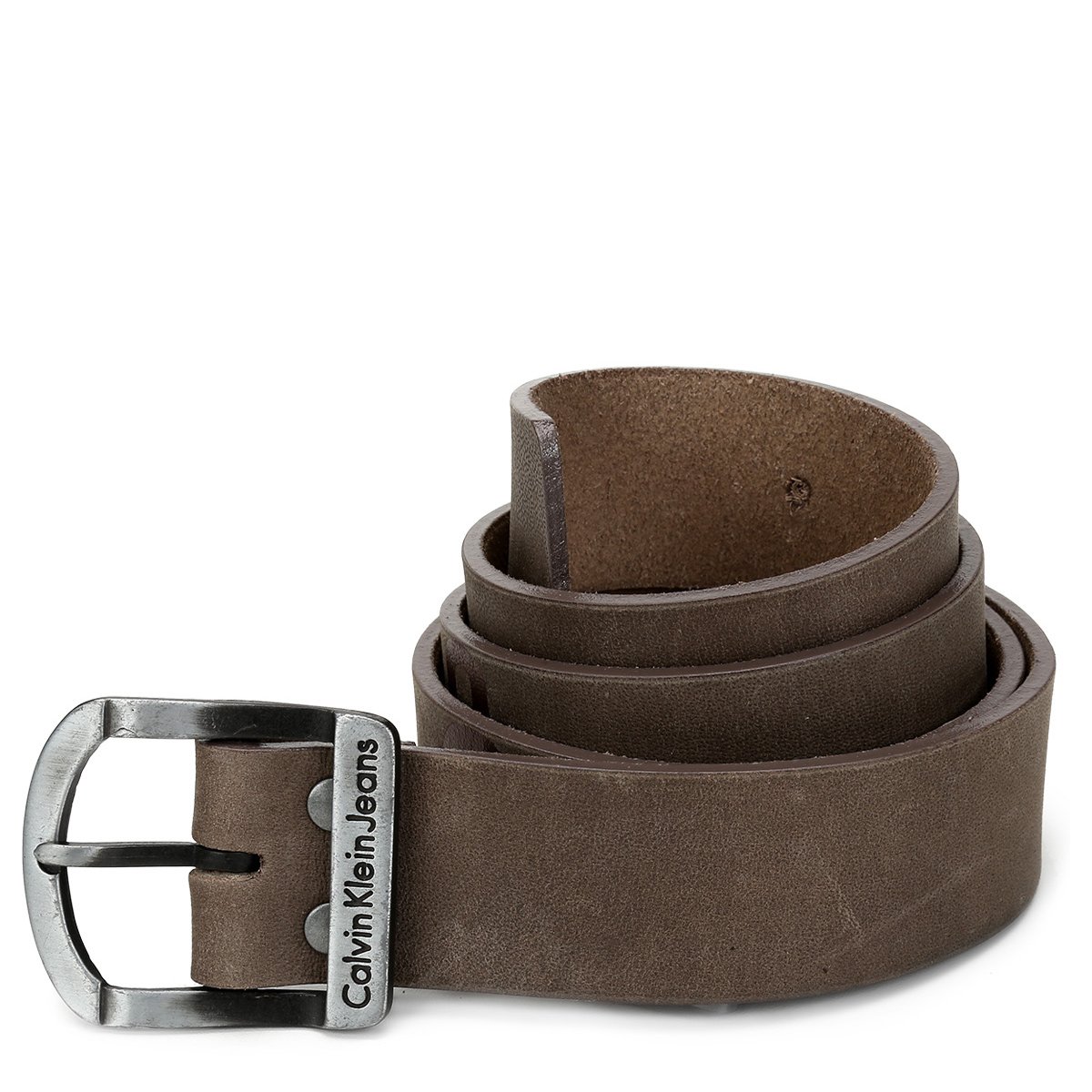 Cinto Couro Calvin Klein Estonado Logo Masculino