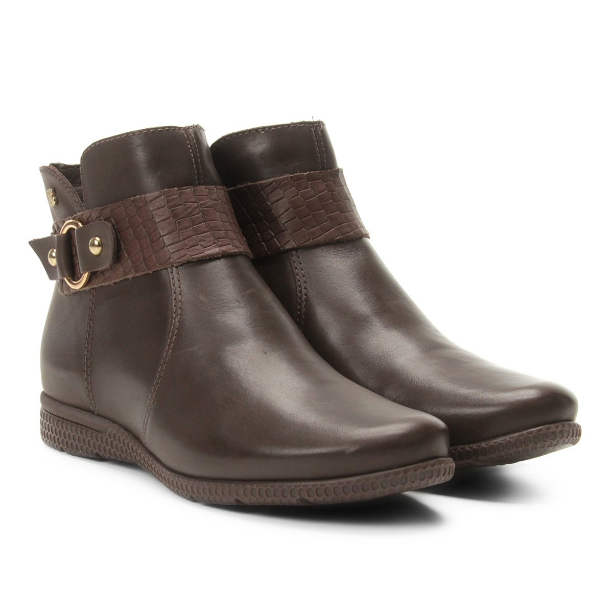 bota couro bottero cano curto