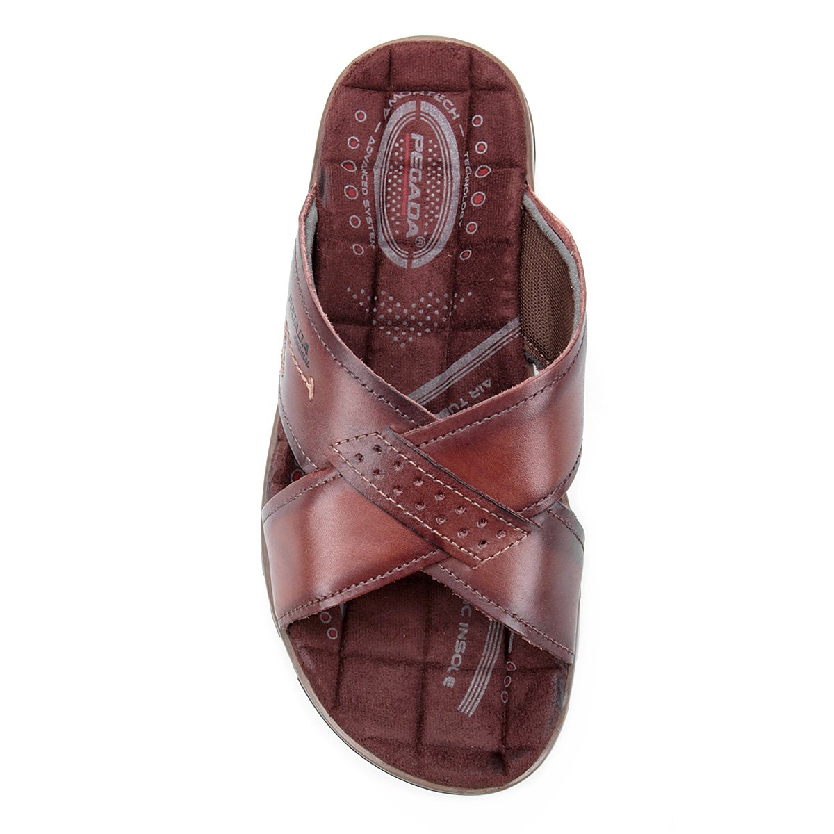 Chinelo Couro Pegada Tiras Cruzadas Masculino - Tam: 38 - 2
