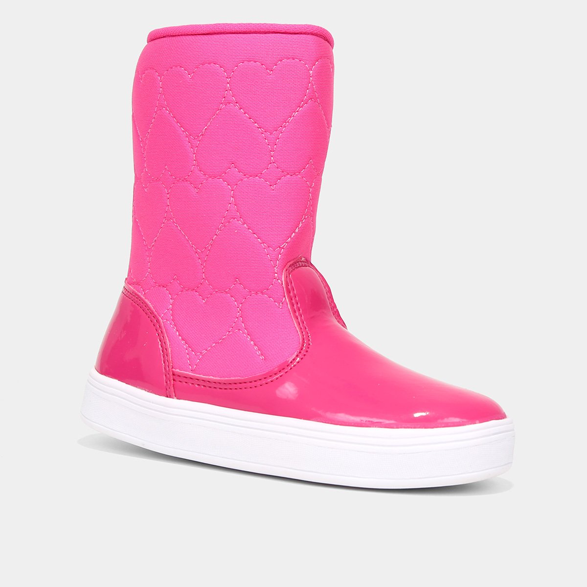 Bota Bebê Tininha Confort Baby Corações com Laço de Cabelo Menina - Tam: 20 - 2