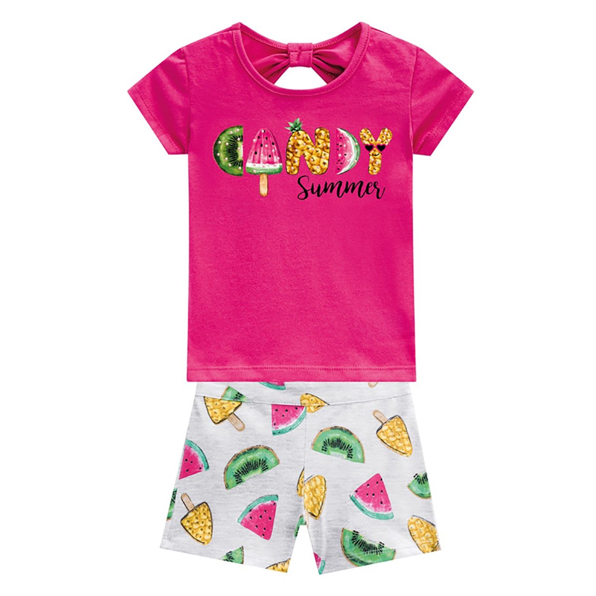Conjunto Infantil Kyly Blusa E Shorts Candy Sumer Feminino