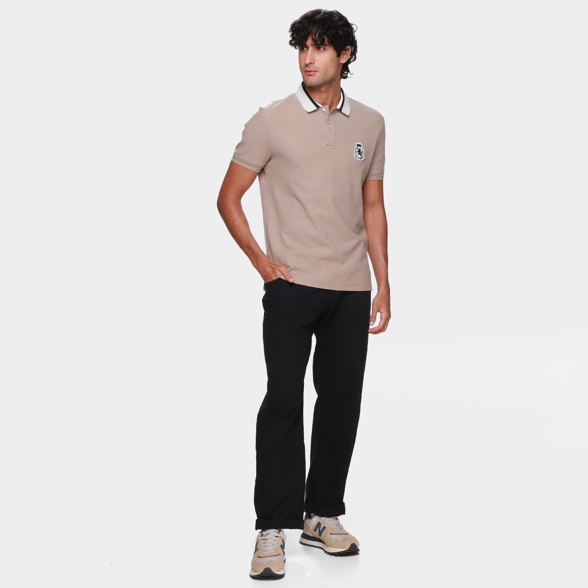 Camisa Polo Tommy Hilfiger Herrinbone Detail Masculina - Tam: M - 5