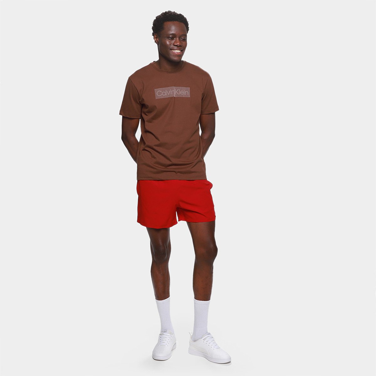 Camiseta Calvin Klein Box Striped Masculina - Tam: P - 3