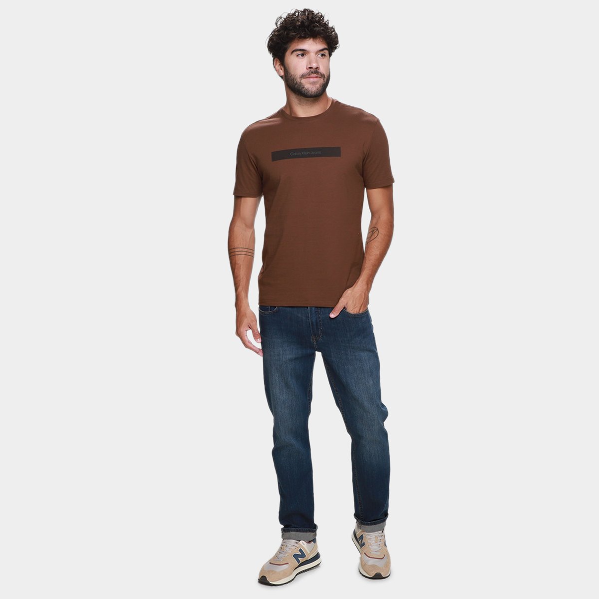 Camiseta Calvin Klein Logo Sport Masculina - Tam: P - 3