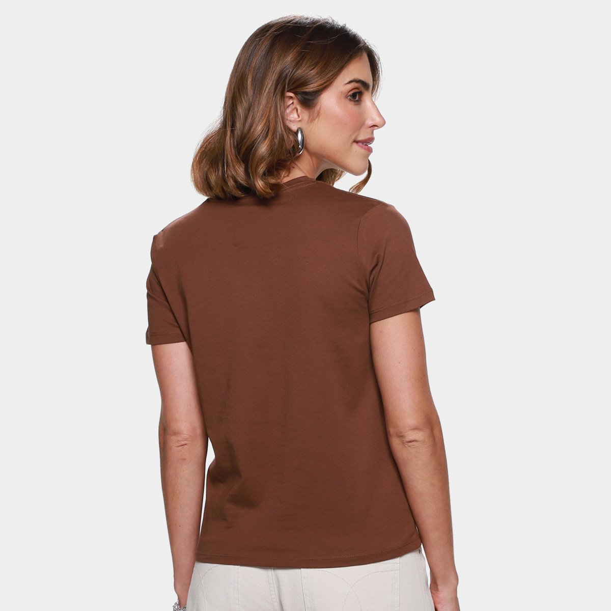 Camiseta Calvin Klein Logo Bordado Feminina - Tam: P - 1