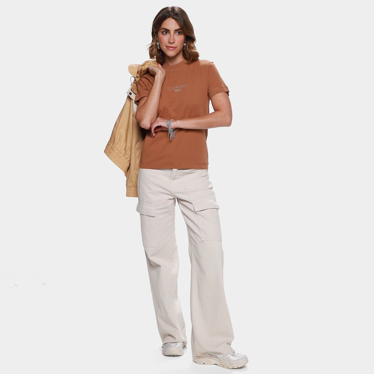 Camiseta Calvin Klein Malhão Feminina - Tam: P - 3