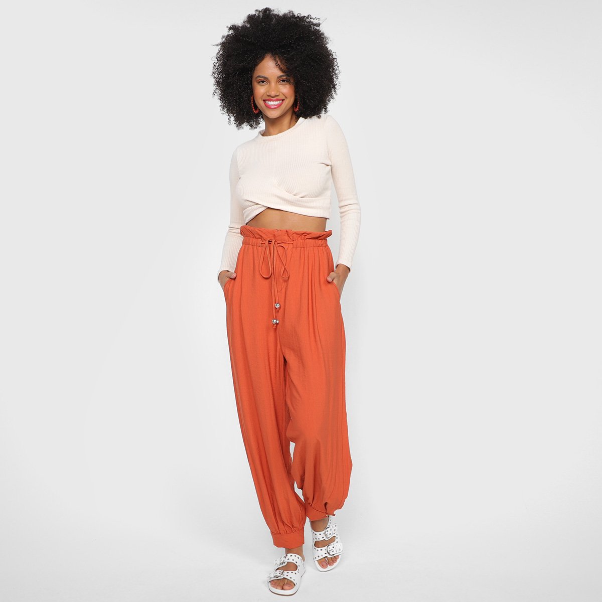 Calça Colcci Amarração Cintura Alta Feminina - Tam: M - 1