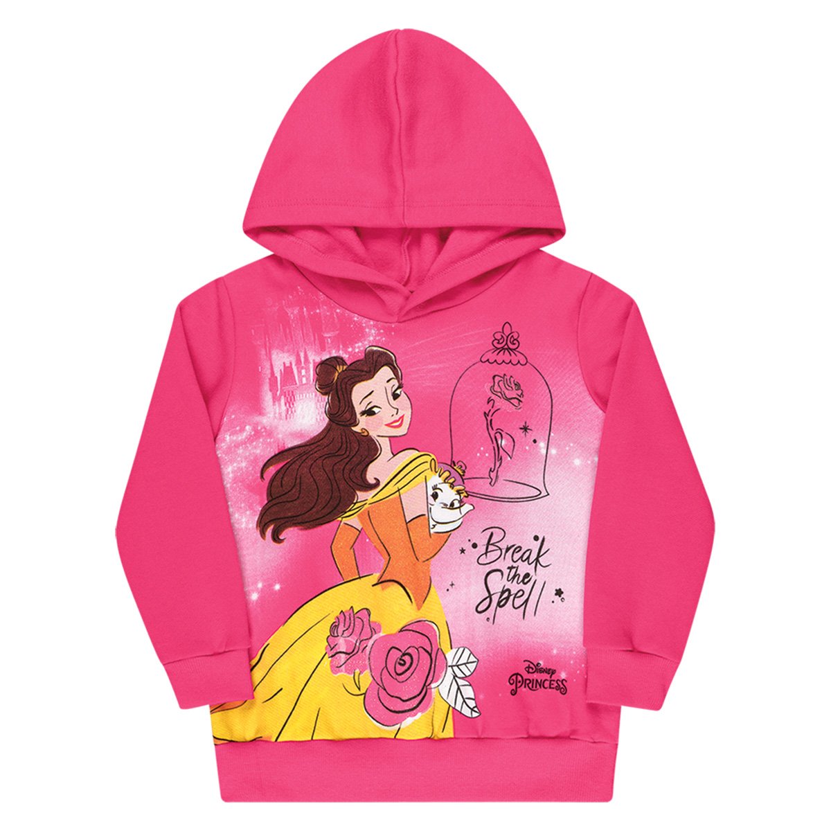 Moletom Bebê Disney By Kamylus Peluciado Com Capuz A Bela e a Fera Feminino