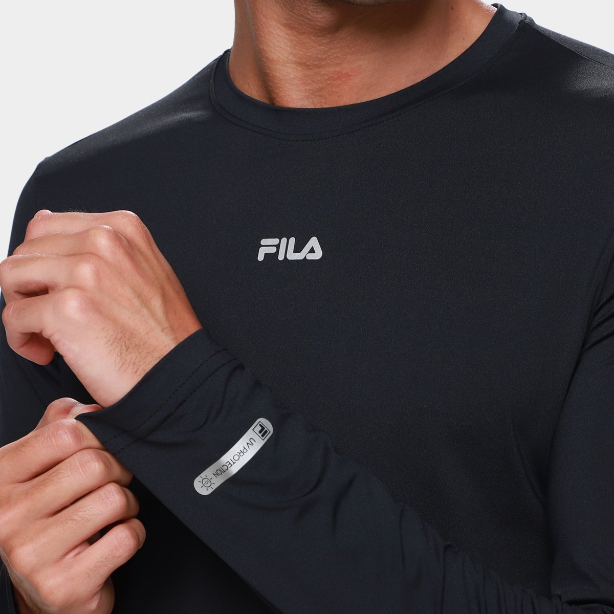 Camiseta Fila Proteção UV Manga Longa Masculina - Tam: G - 2