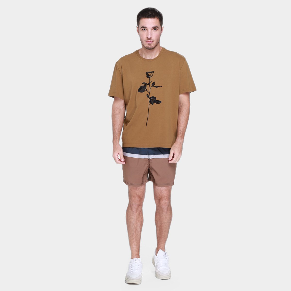 Camiseta Osklen Rosa Bordada Masculina - Tam: M - 3