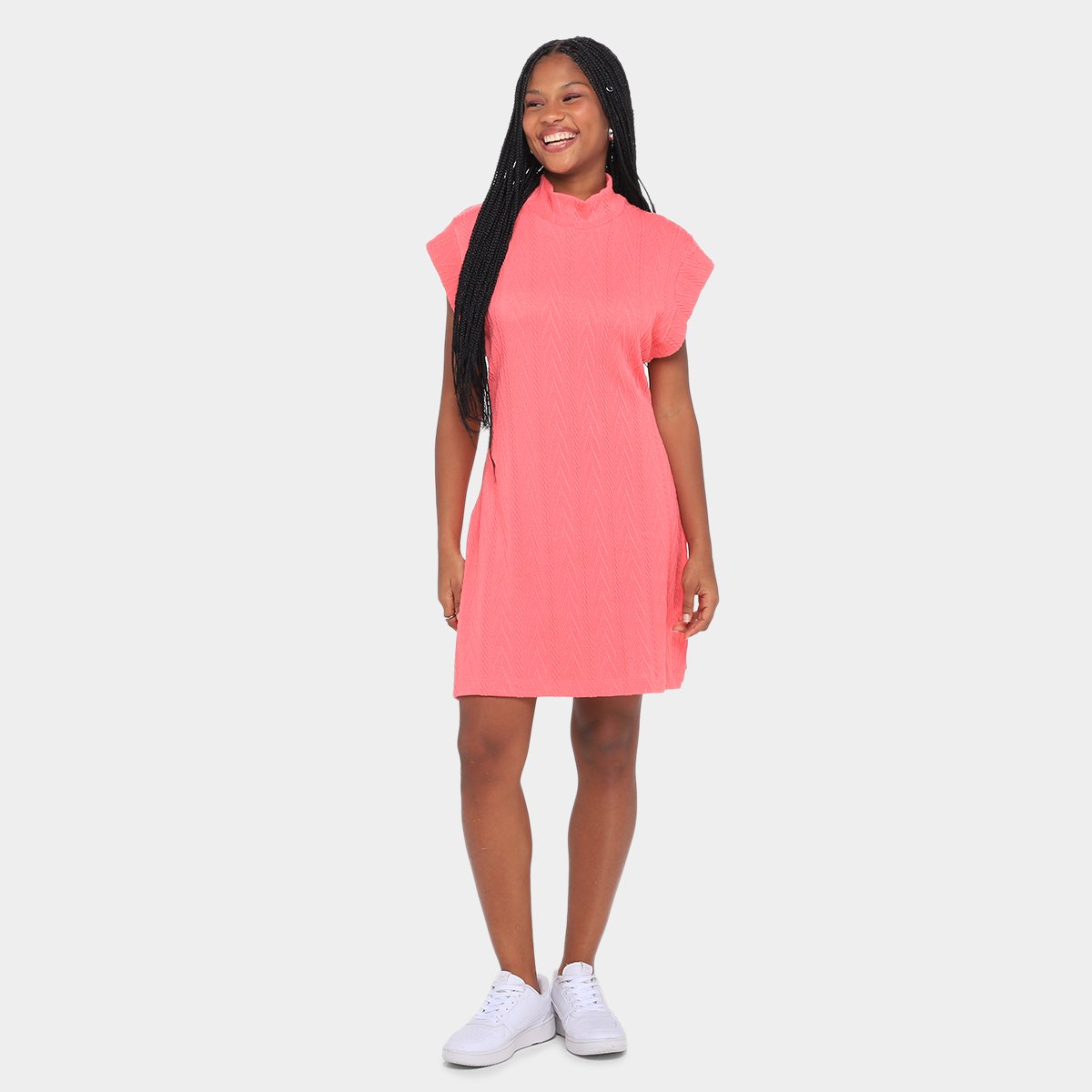 Vestido Curto Morena Rosa Gola Alta Feminino - Tam: G - 3