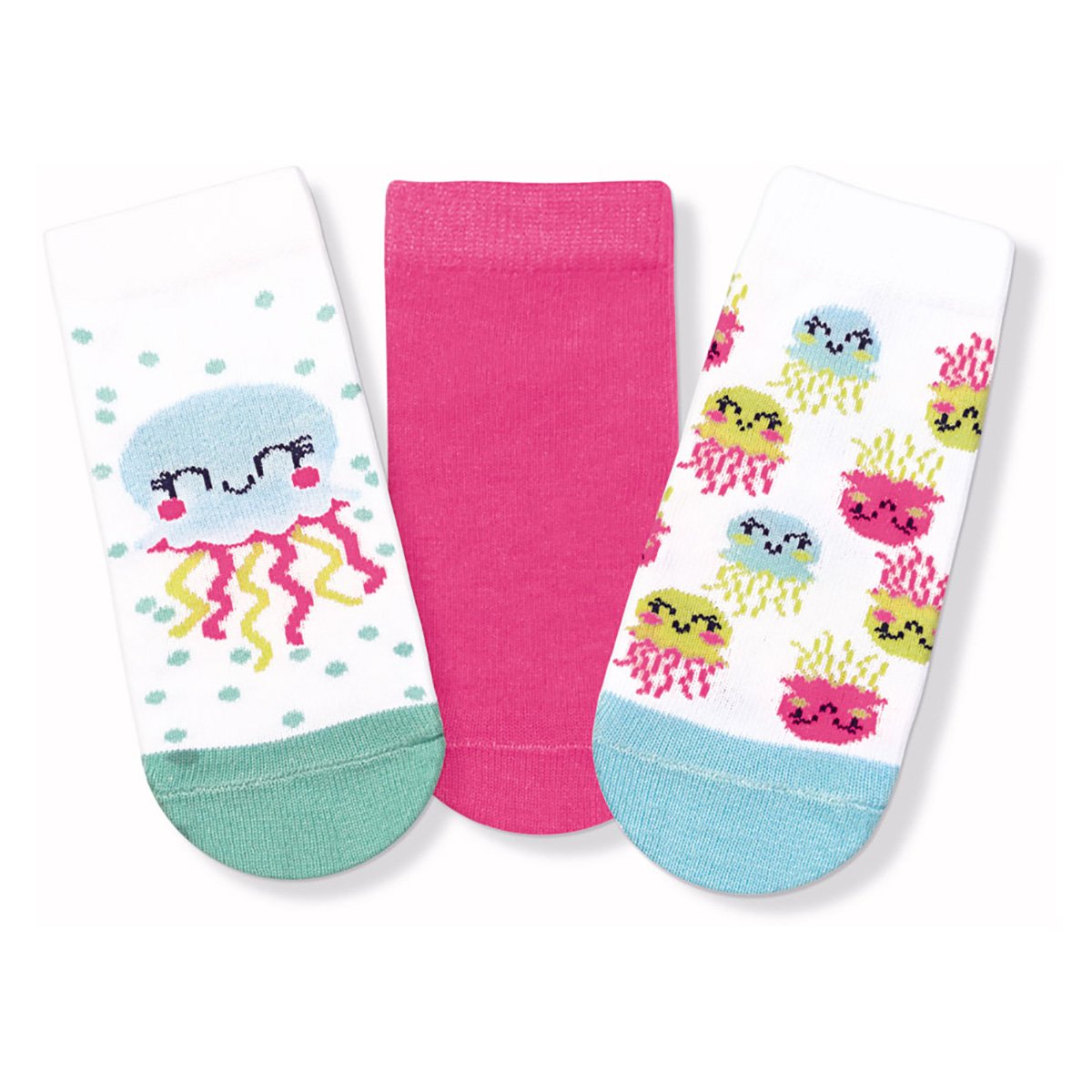 Kit Meia Infantil Cia da Meia Estampada - 3 Peças
