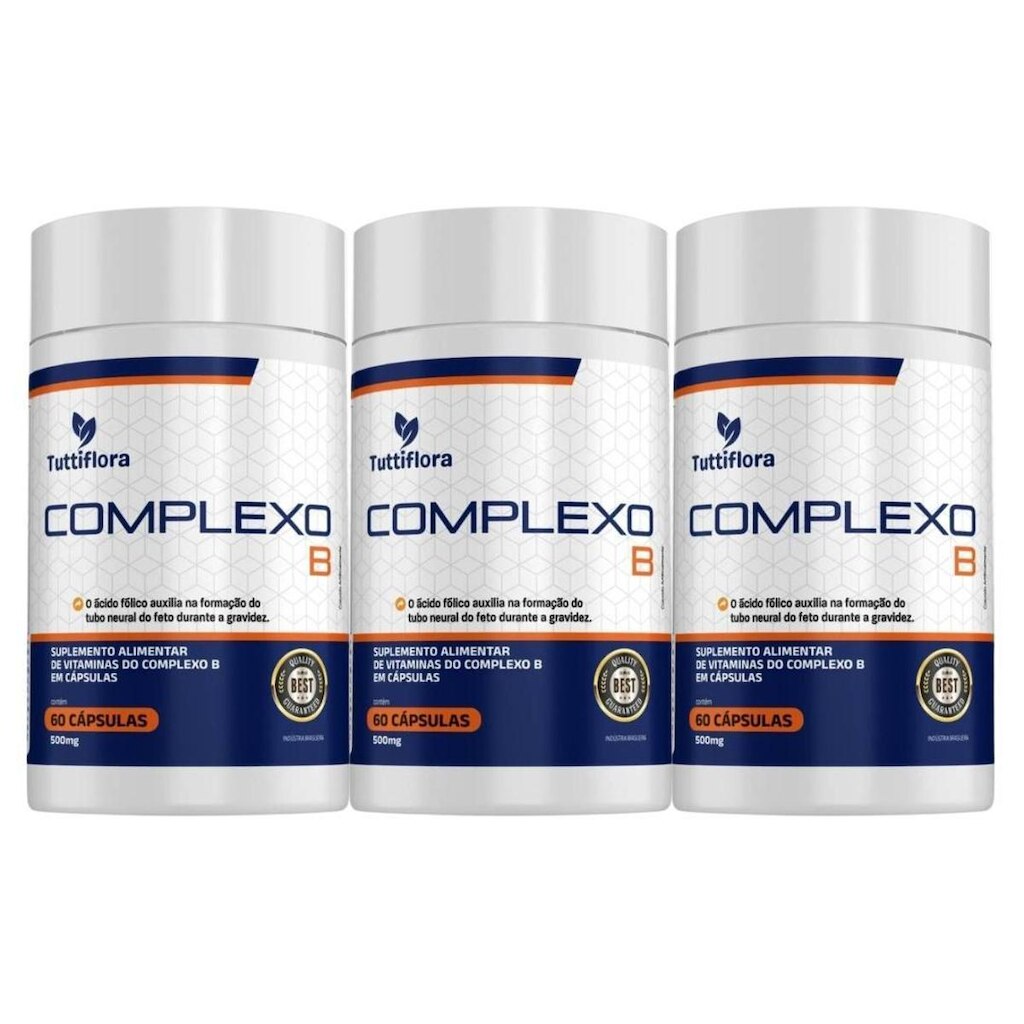 3x Complexo B (B1, B2, B3, B5, B6, B7, B9, B12) 60 Caps Tuttiflora