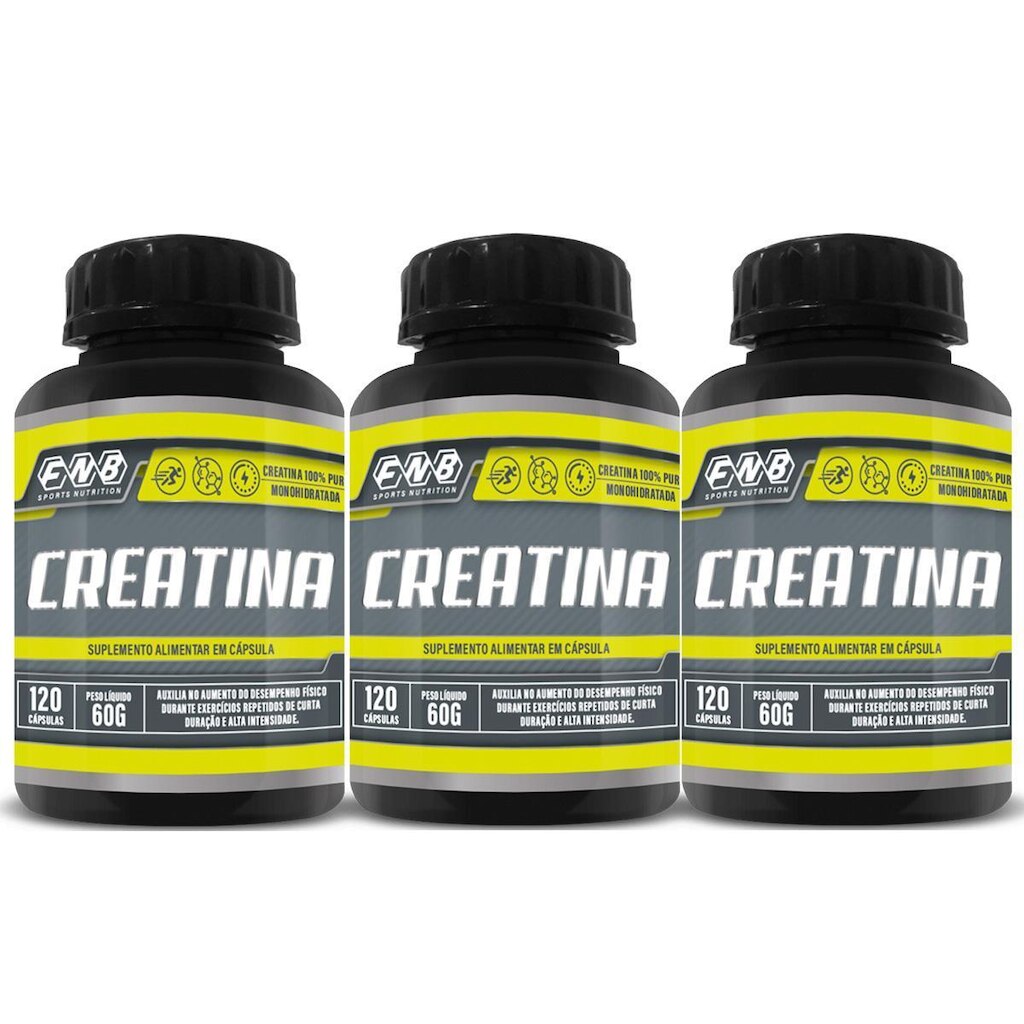 3x Fnb Creatina 100% Pura MonoHidratada 120 Capsulas 500mg