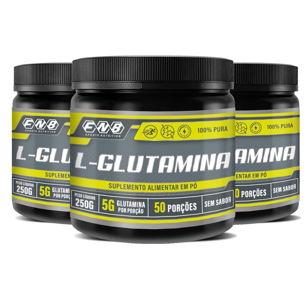 3x Fnb Glutamina 250g - Flora nativa do Brasil