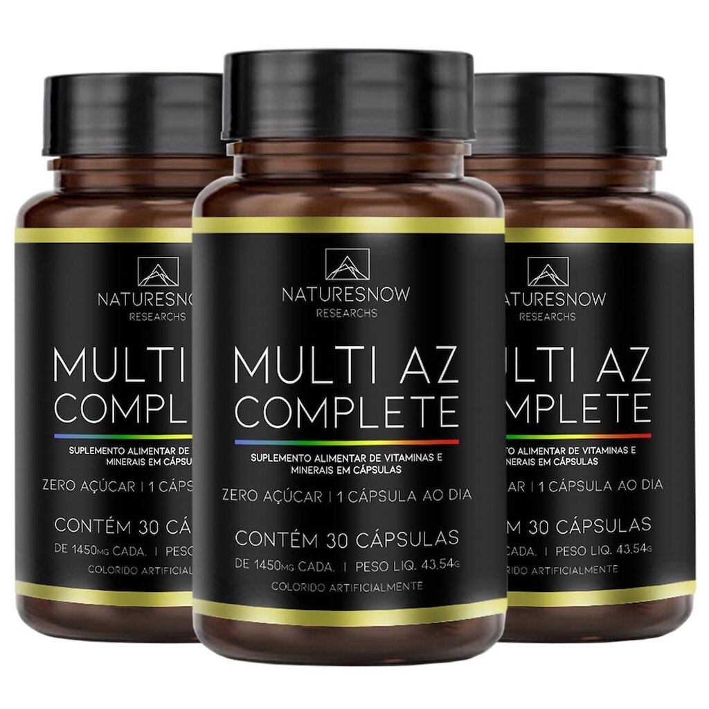 3X MULTIVITAMINICO MULTI A-Z COMPLETE 30 CÃPSULAS - NATURES NOW